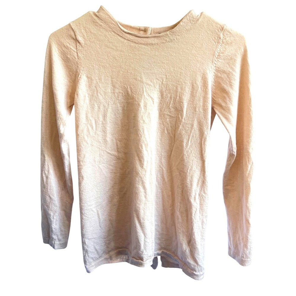 Cava de Soi Pink Cashmere Silk Button‎ Back Sweater M